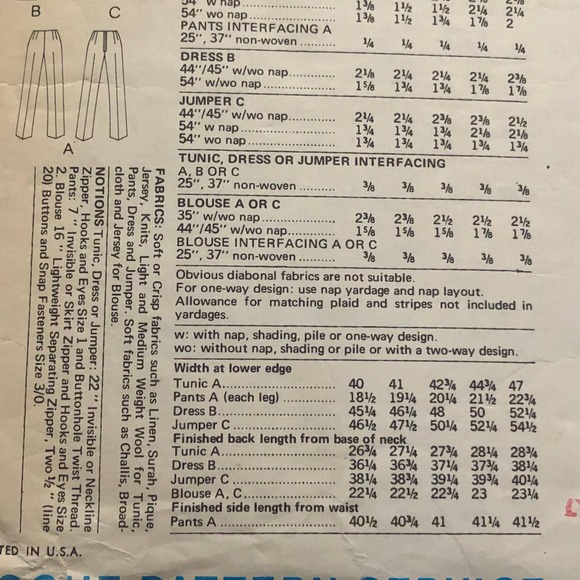 Vogue Pattern 8354 dress A line skirt patch pockets sz 14 bust 36 - Picture 5 of 5